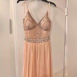 Blush Pink Beaded Tulle Dress